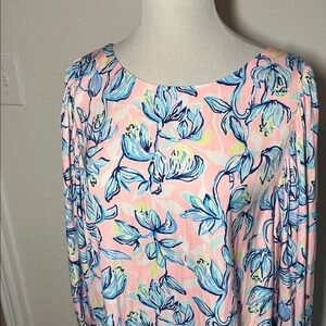 Lilly Pulitzer Pink Floral Top size XL